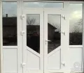 Тамбурная дверь с боковой и верхней вставкой-64