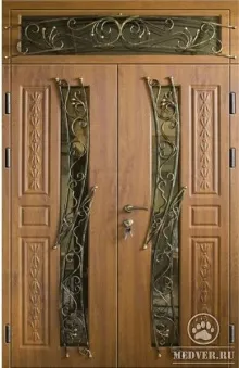Тамбурная дверь с боковой и верхней вставкой-44