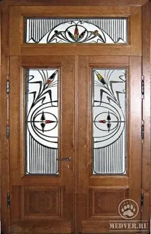 Тамбурная дверь с боковой и верхней вставкой-50