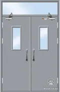 Тамбурная дверь с боковой и верхней вставкой-14