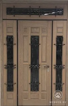 Тамбурная дверь с боковой и верхней вставкой-49